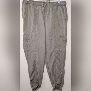 Knox Rose Cargo Jogger Pants in Olive Green Drawstring Utility Women's Size L